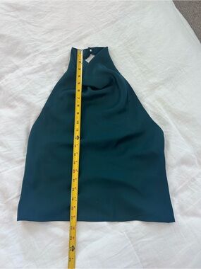 Zara Forest Green Satin Halter Crop Top